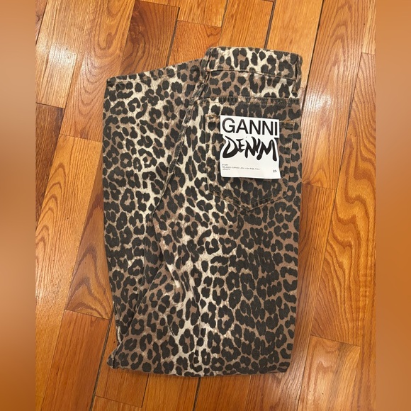 Ganni Leopard Print Pants - Brown and Black - Picture 3 of 5
